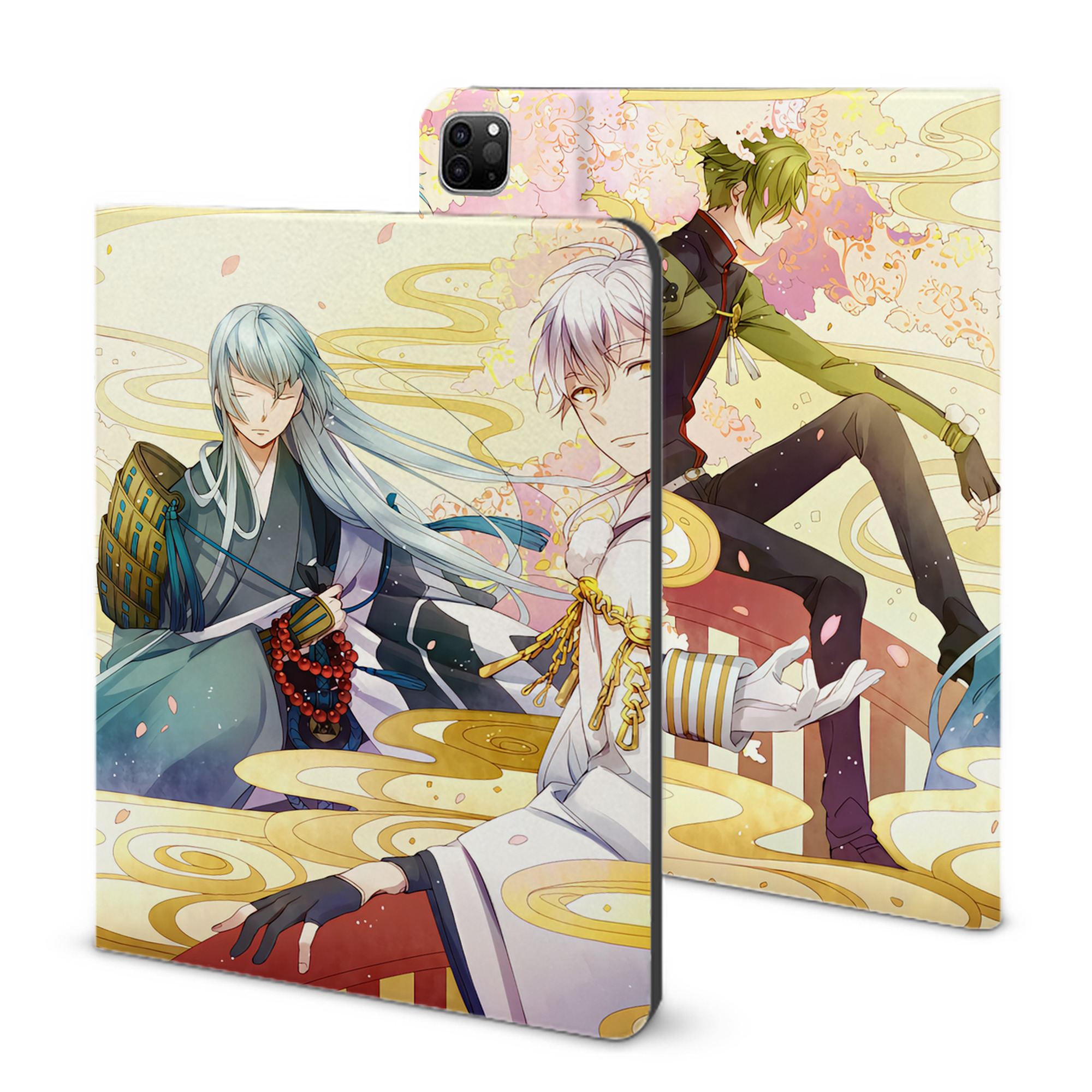 （画像用） 刀剣乱舞 Touken Ranbu IPad ケース ブック型 PUレザー TPU 耐衝撃 軽量 薄型 ペン収納なし 全面保護 IPad 各モデル対応